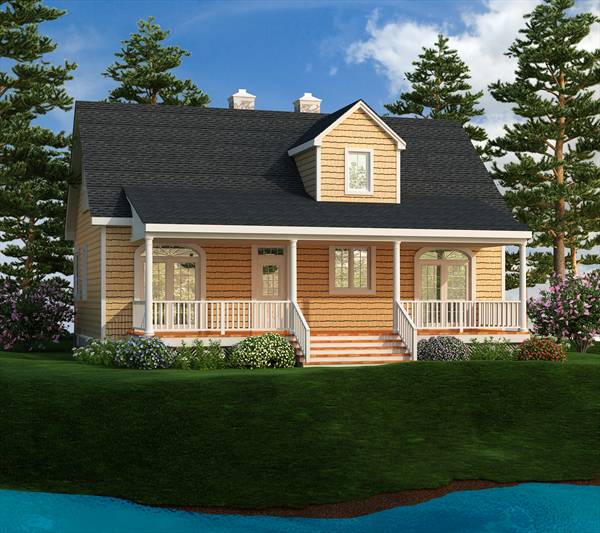 Rear Rendering image of LAKEVIEW House Plan